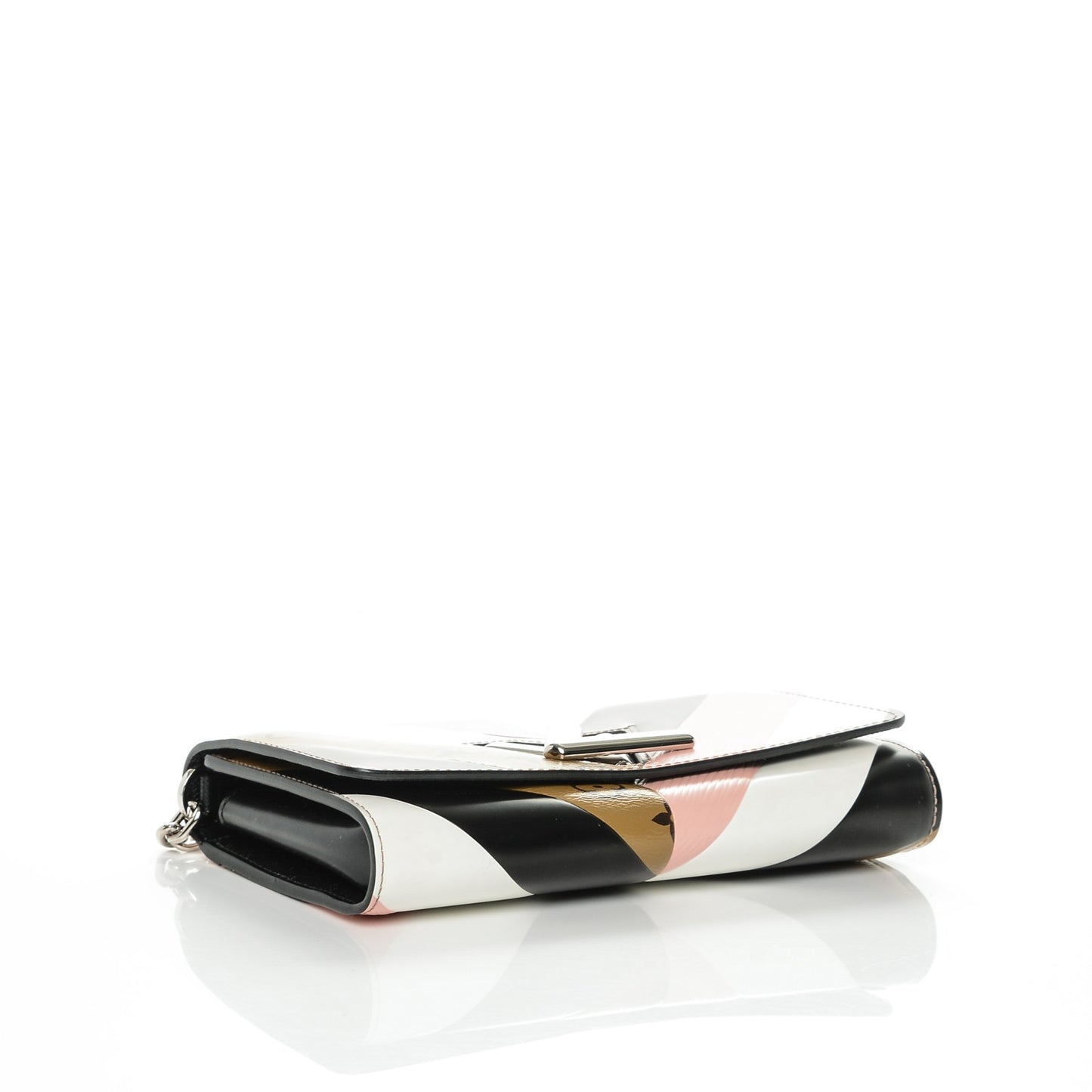 Epi Reverse Monogram Twist Chain Wallet Rose Ballerine