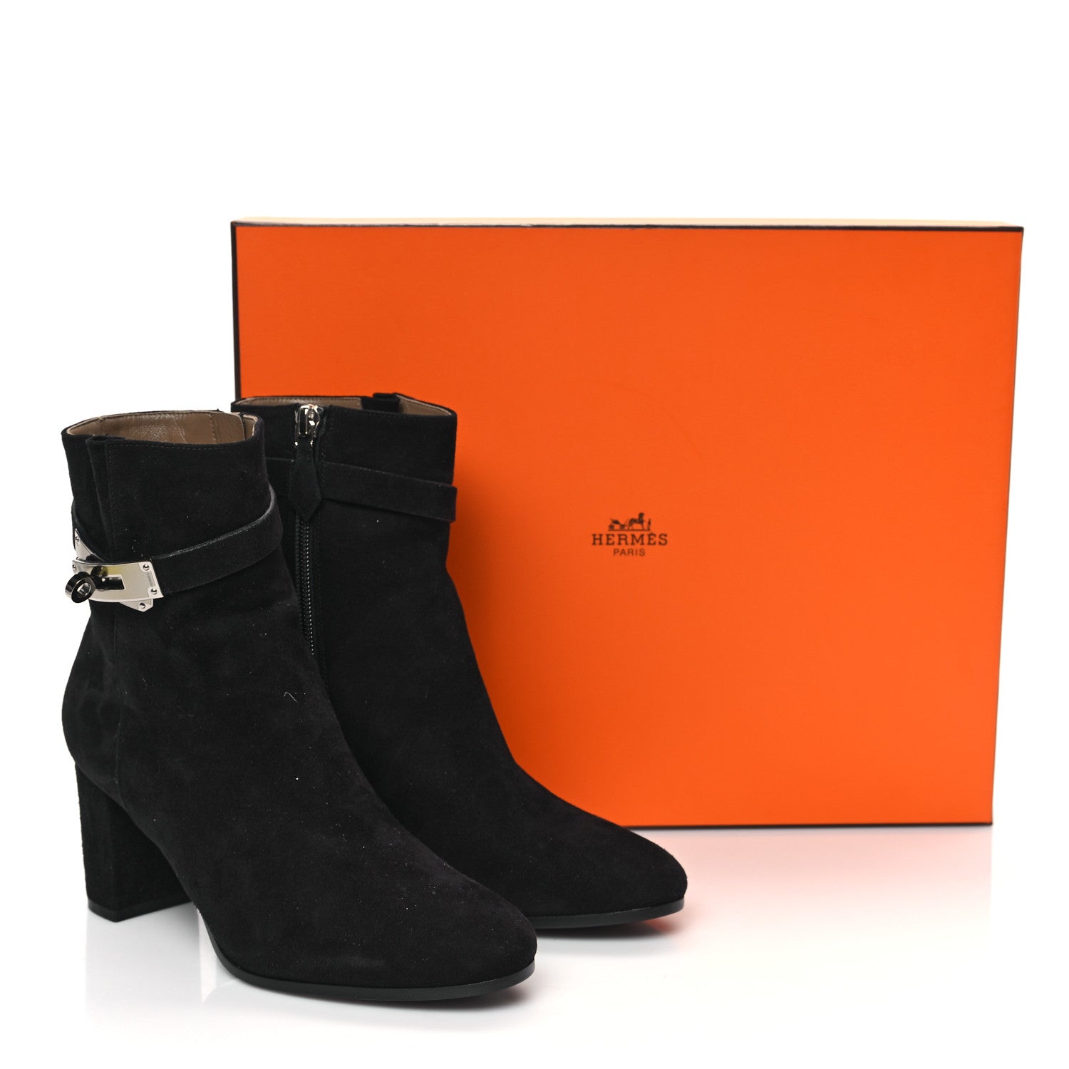 Hermes Suede Goatskin Saint Germain Ankle Boots 36 Black 9 of 9