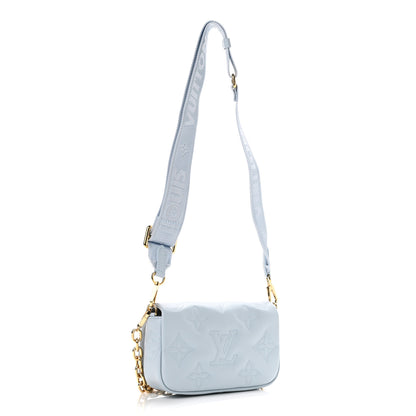 Louis Vuitton Calfskin Bubblegram Wallet On Strap Ice Blue 3 of 11