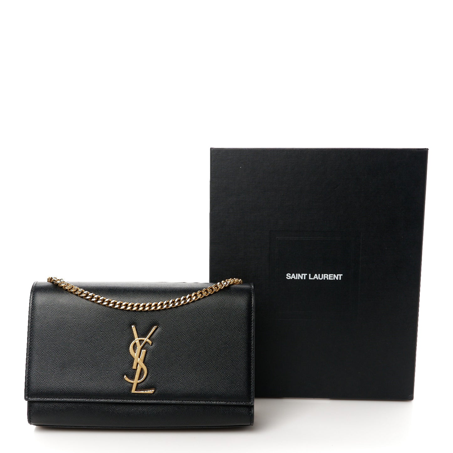 Grain De Poudre Medium Classic Monogram Kate Satchel Black