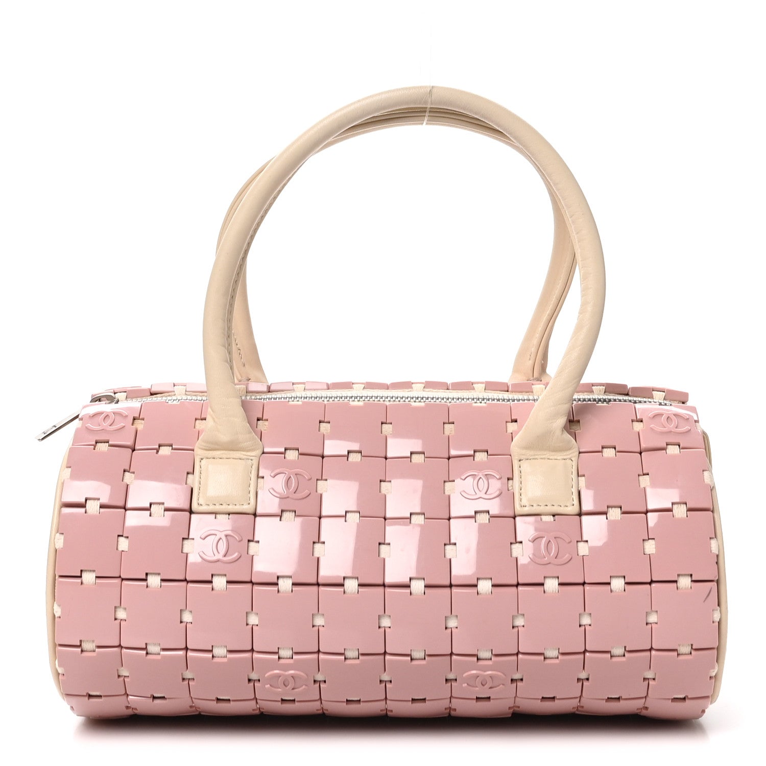 Chanel Lambskin Resin Tile Bowler Pink 1 of 10