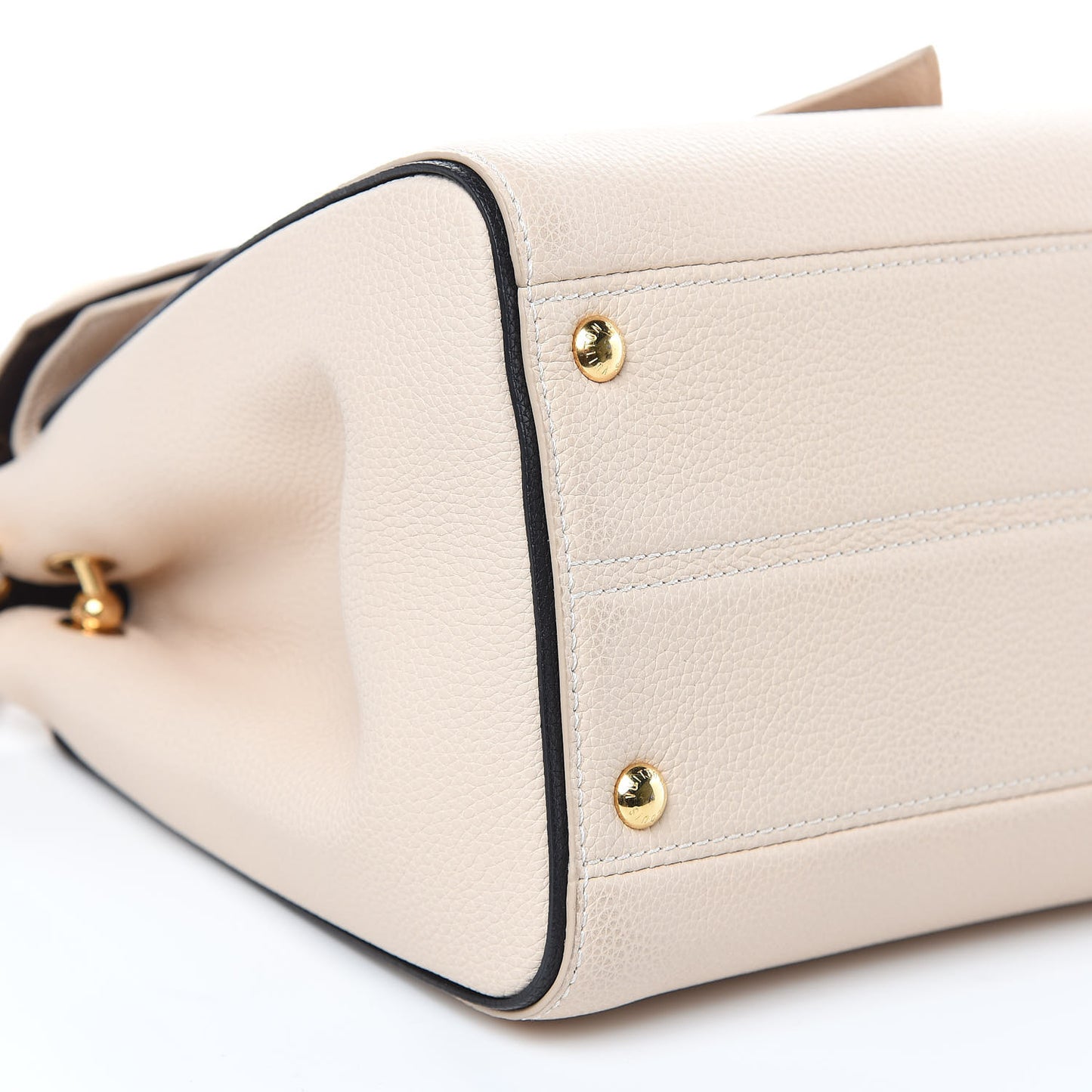 Grained Calfskin Monogram Double V Creme