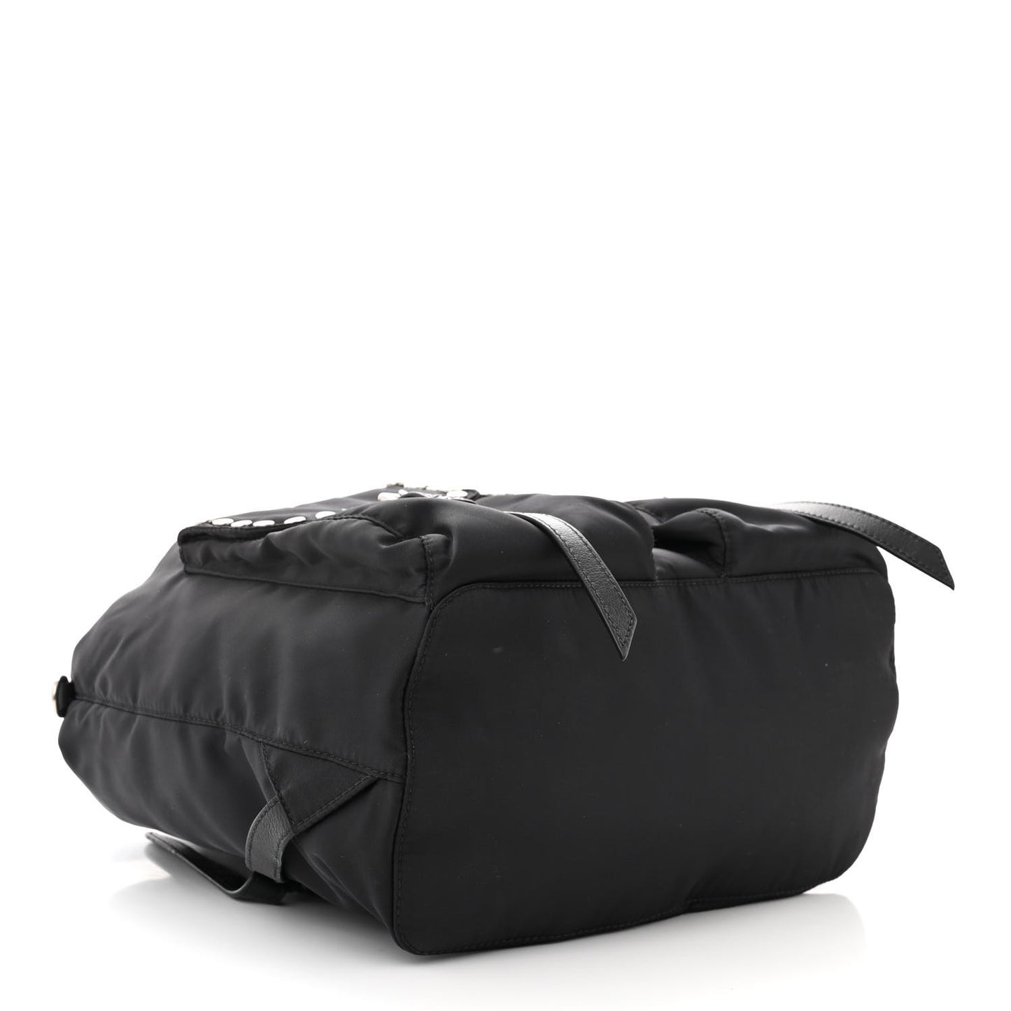 Nylon Studded Medium Backpack Black