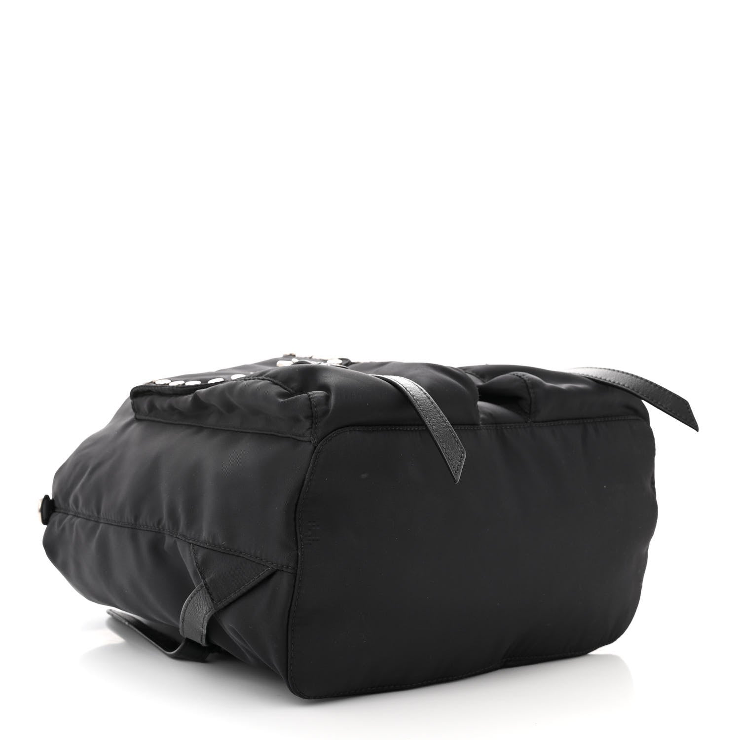 Prada Nylon Studded Medium Backpack Black 4 of 10