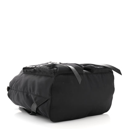 Prada Nylon Studded Medium Backpack Black 4 of 10