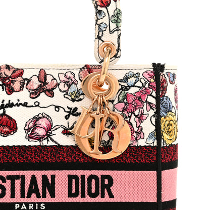 Christian Dior Canvas Florilegio Embroidered Medium Lady D-Lite White Multicolor 9 of 15