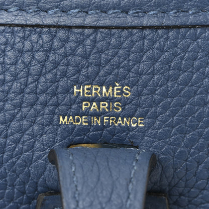 Hermes Taurillon Clemence Evelyne TPM Bleu Agate 6 of 11