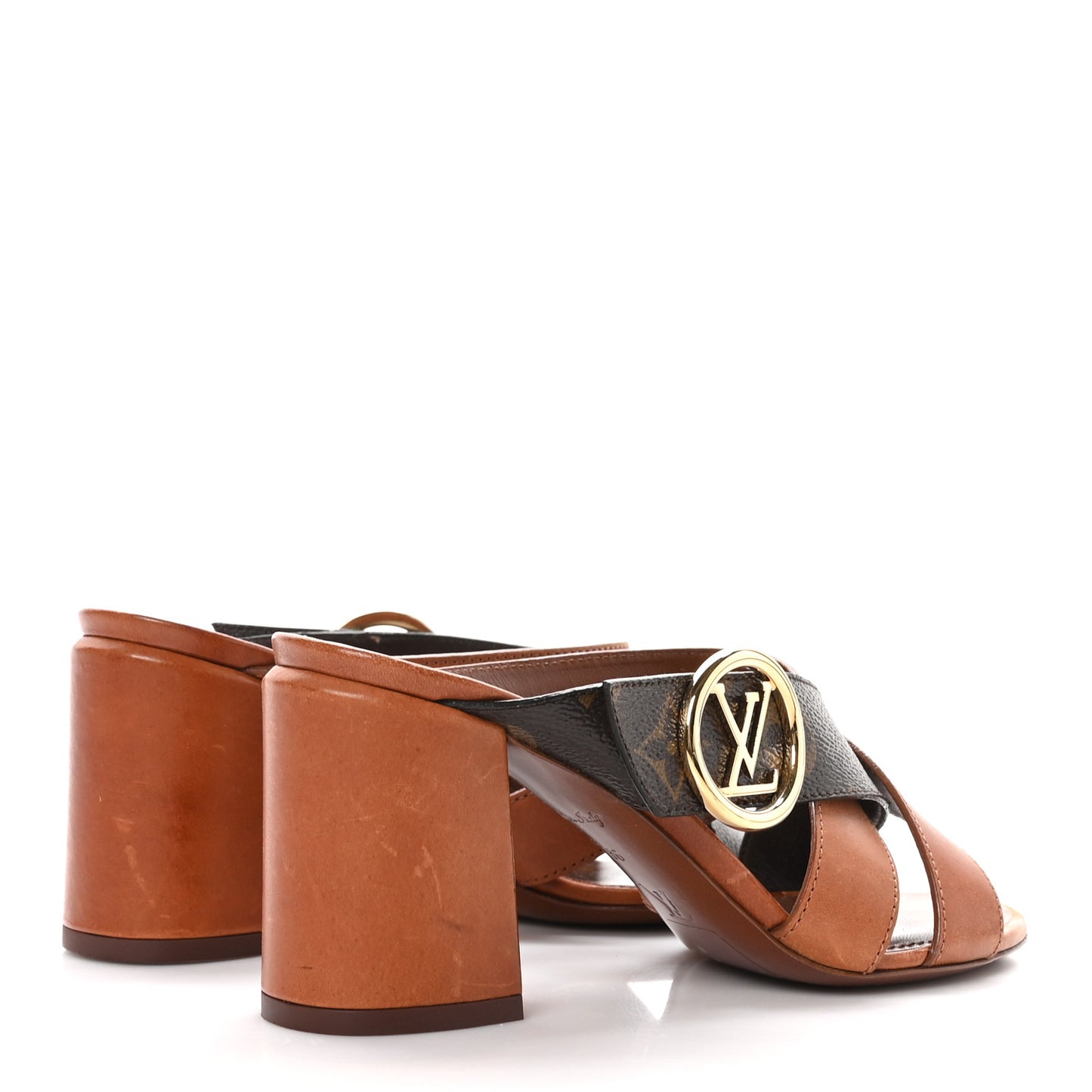 Monogram Horizon Mules 36 Cognac Brown