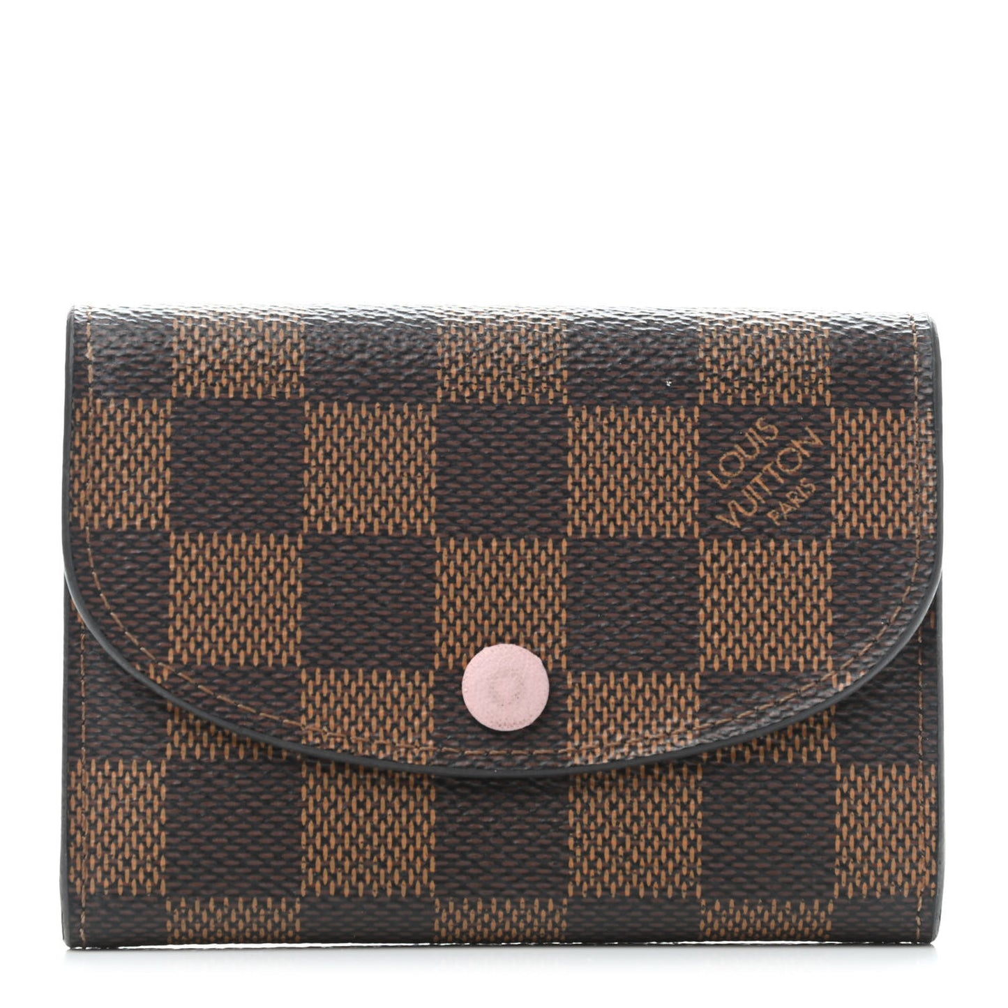 Damier Ebene Rosalie Coin Purse Rose Ballerine