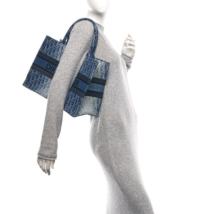 Christian Dior Oblique Denim Medium Book Tote Blue 2 of 10