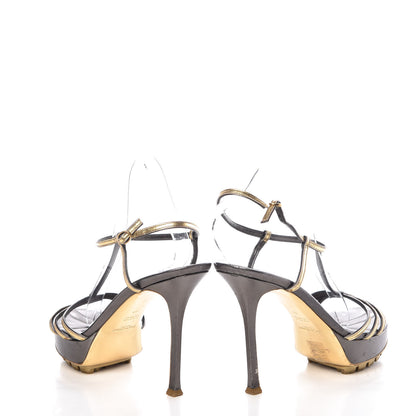 Saint Laurent Metallic Trooper Platform Sandals 40 Gold 6 of 18