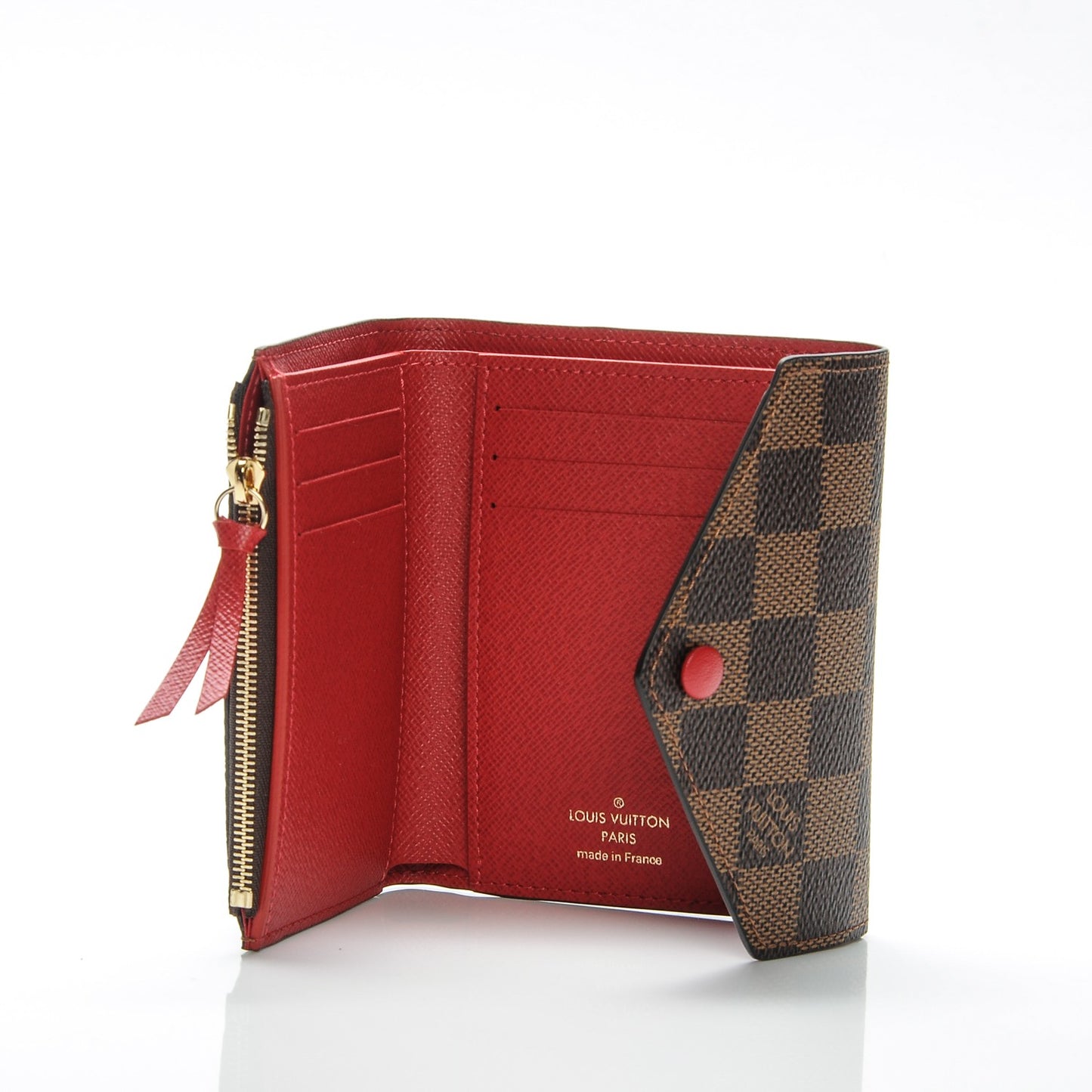 Damier Ebene Victorine Wallet Red