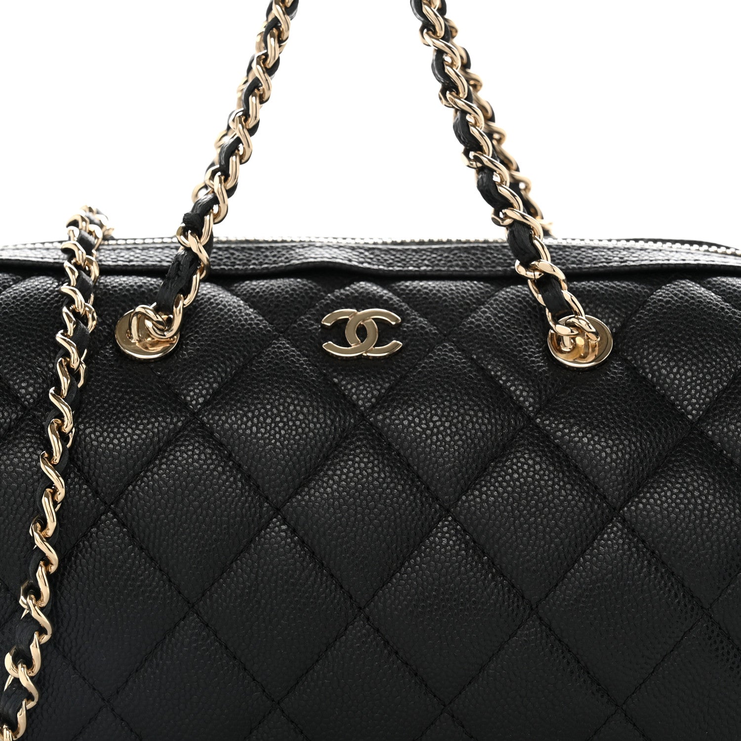 Chanel Caviar Quilted Barrel Clutch With Chain Black 8 of 11