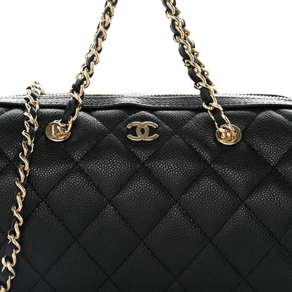 Chanel Caviar Quilted Barrel Clutch With Chain Black 8 of 11