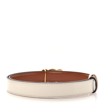 Celine Box Calfskin Crystal Reversible 25mm Triomphe Belt 75 30 Tan Rice 2 of 6