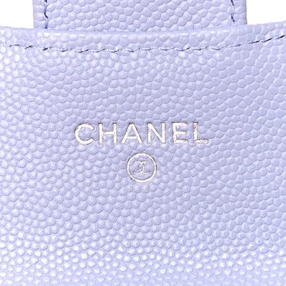 Chanel Caviar Quilted Flap Card Holder Wallet Light Purple 6 of 9
