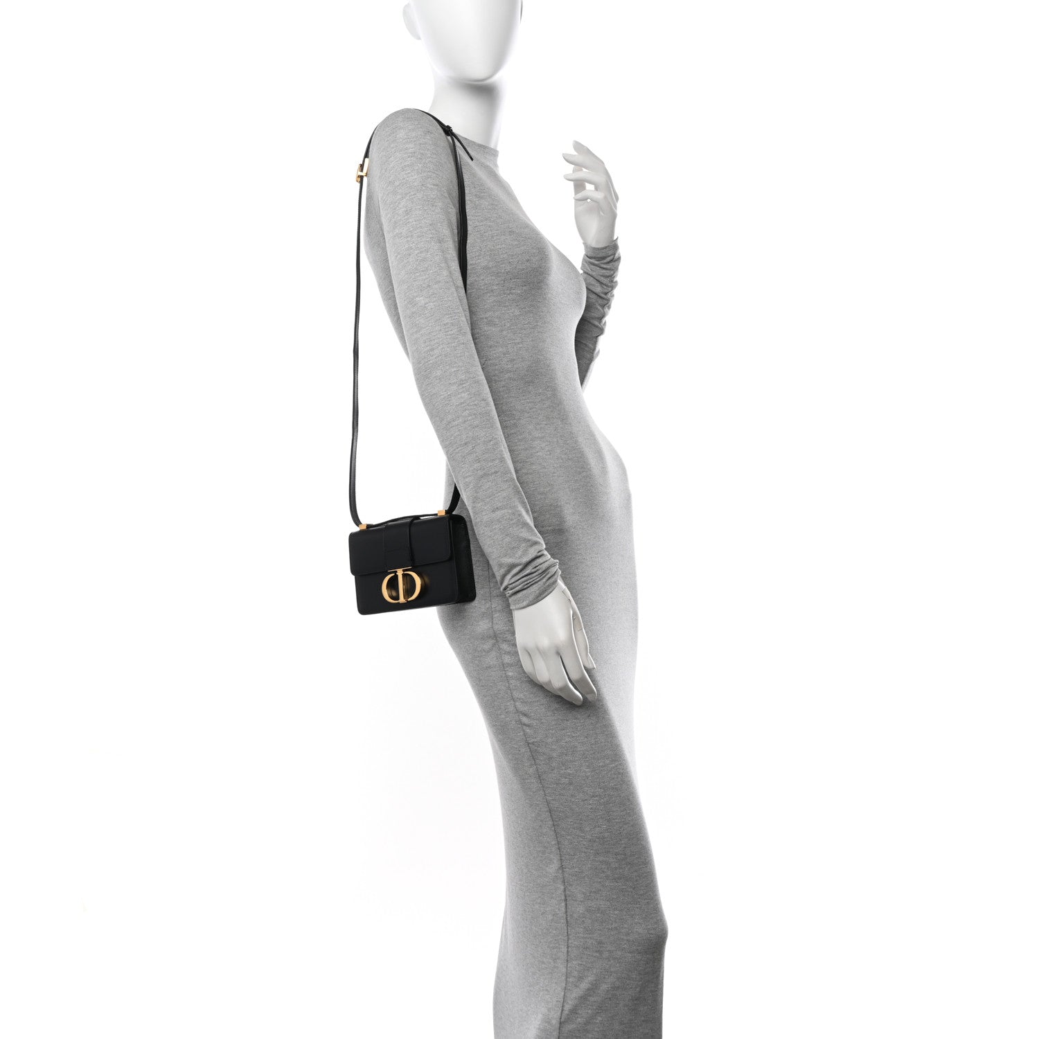 Christian Dior Smooth Calfskin Micro 30 Montaigne Flap Bag Black 2 of 9