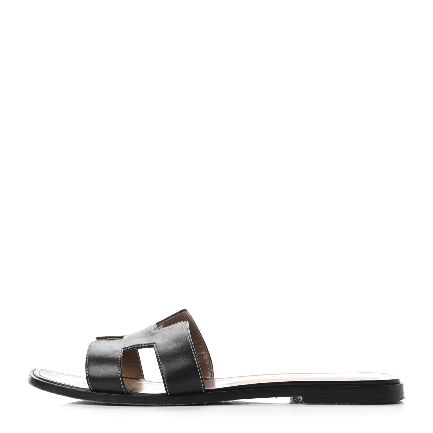 Hermes Box Calfskin Oran Sandals 40 Black 1 of 10