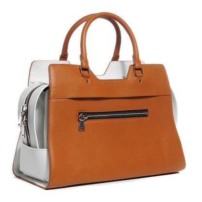Proenza Schouler Smooth Calfskin PS13 Small Bi-Color Satchel Caramel White 3 of 13