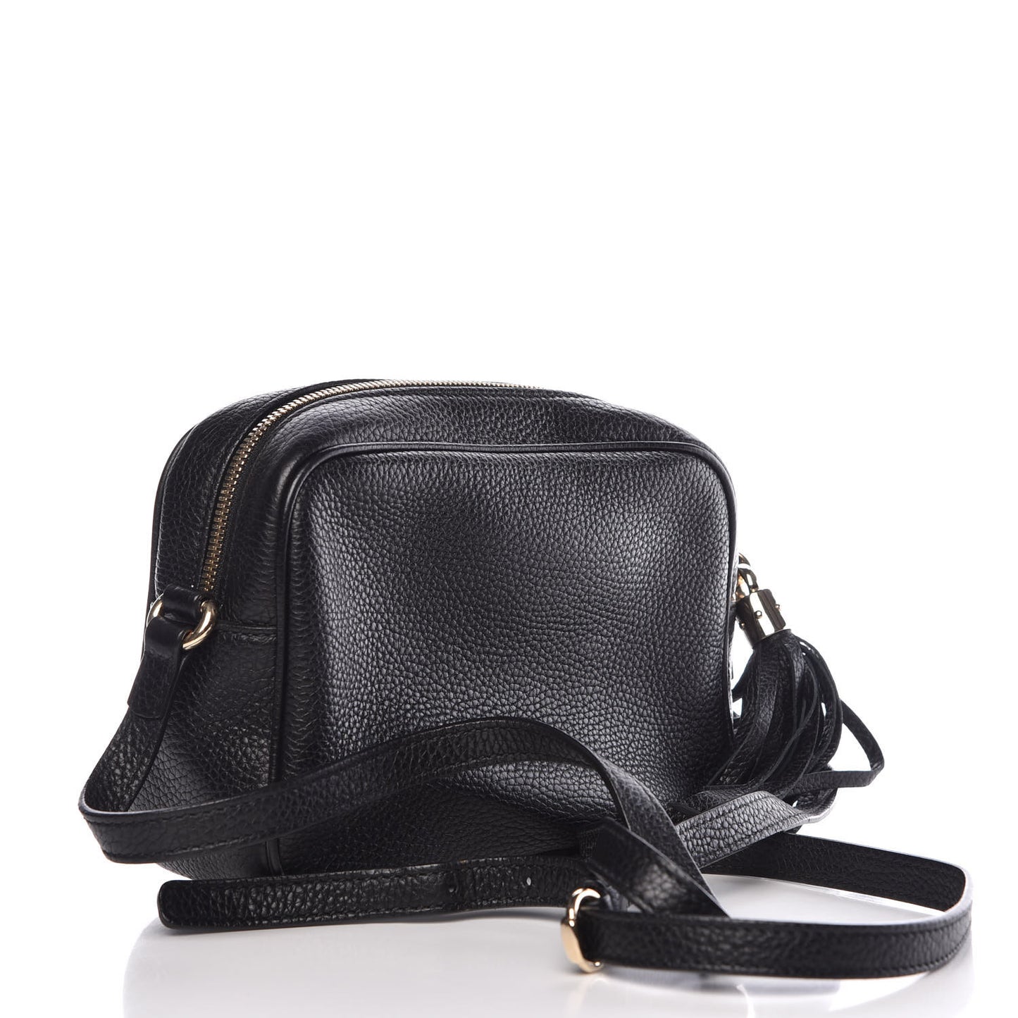 Pebbled Calfskin Small Soho Disco Bag Black