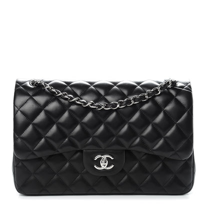 Chanel Lambskin Quilted Jumbo Double Flap Black 1 of 13