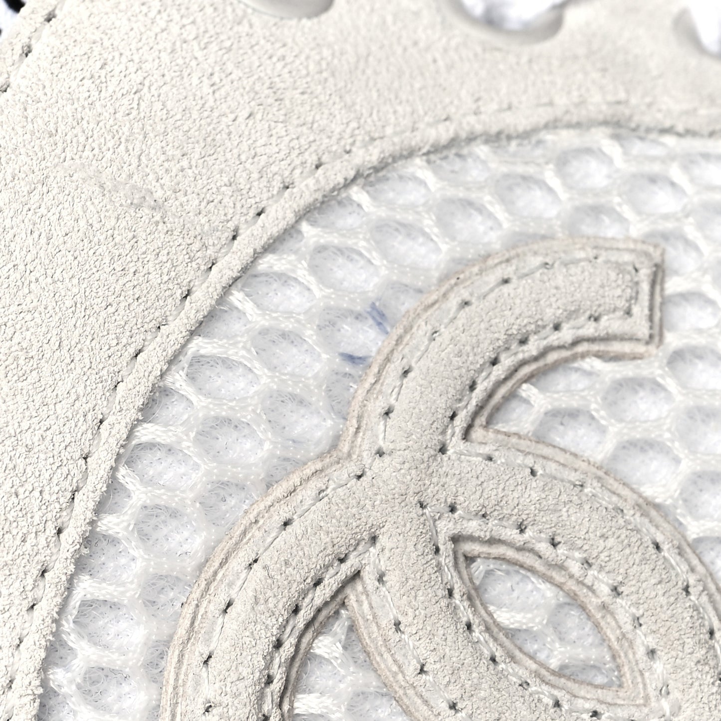 Calfskin Mesh Lycra Suede Womens Logo Sneakers 39 White