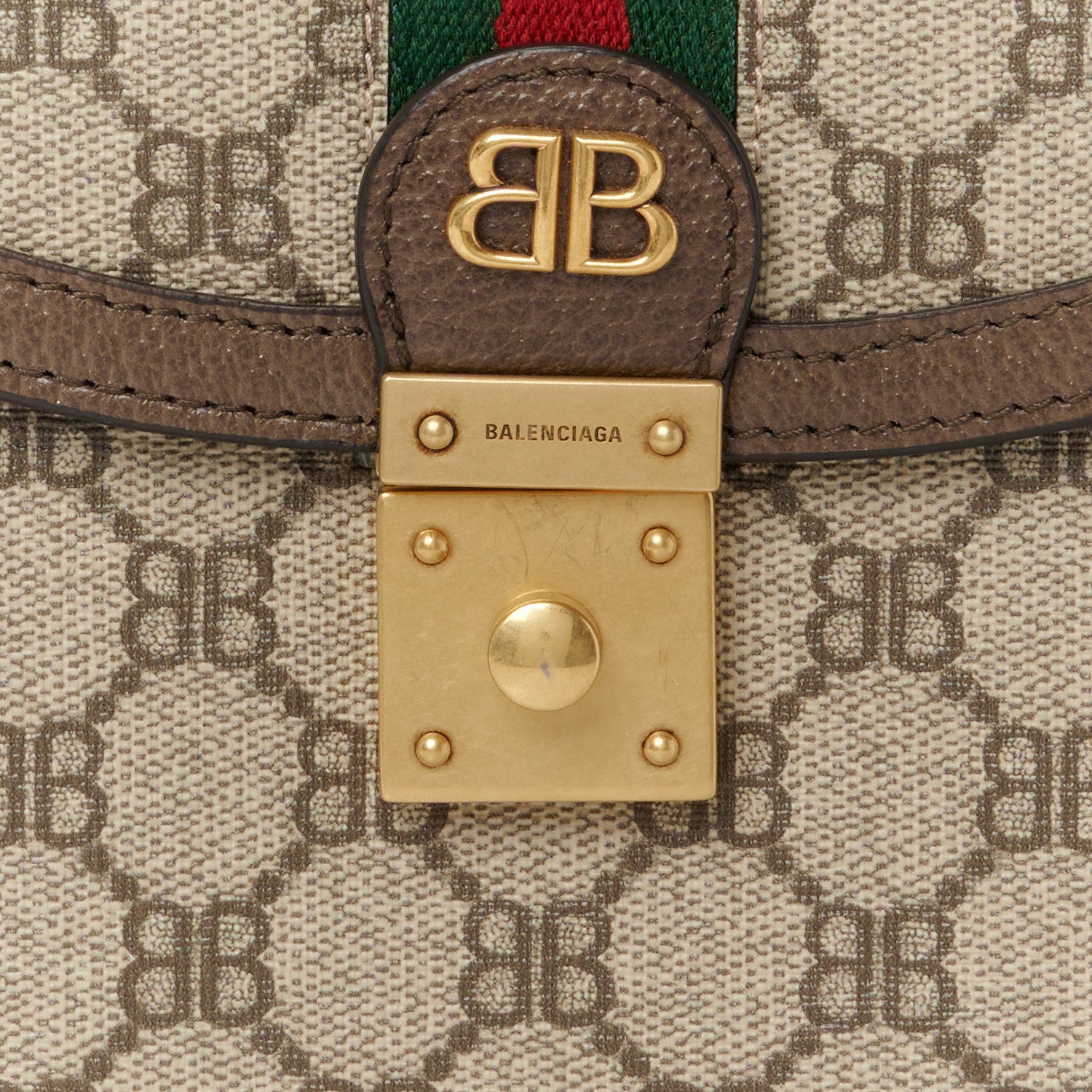Gucci X BALENCIAGA BB Supreme Monogram Web Small Top Handle Bag