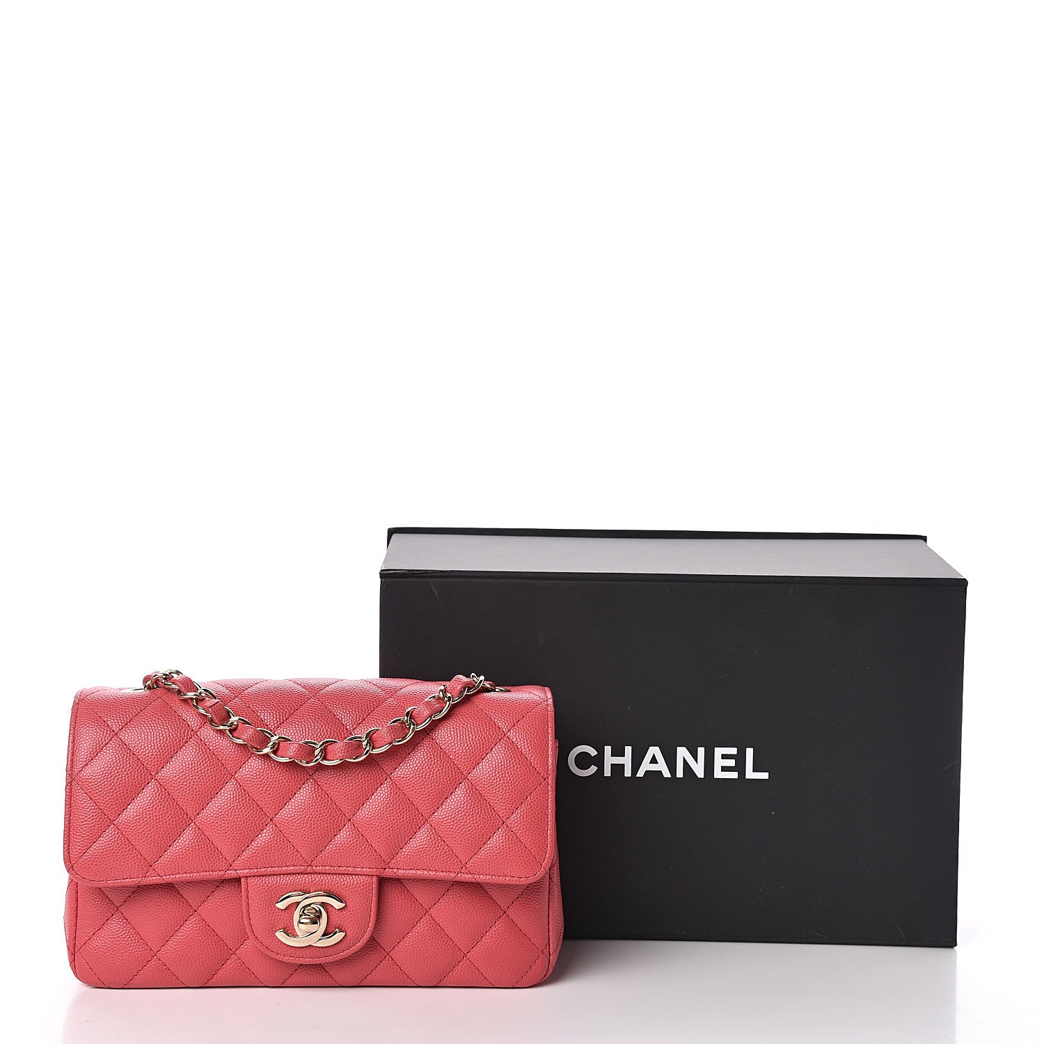 Chanel Caviar Quilted Mini Rectangular Flap Dark Pink 11 of 11