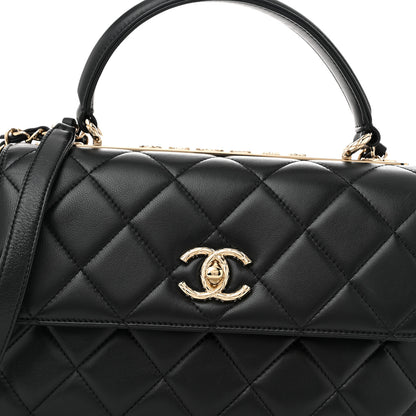 Chanel Lambskin Quilted Small Trendy CC Dual Handle Flap Bag Black 8 of 14