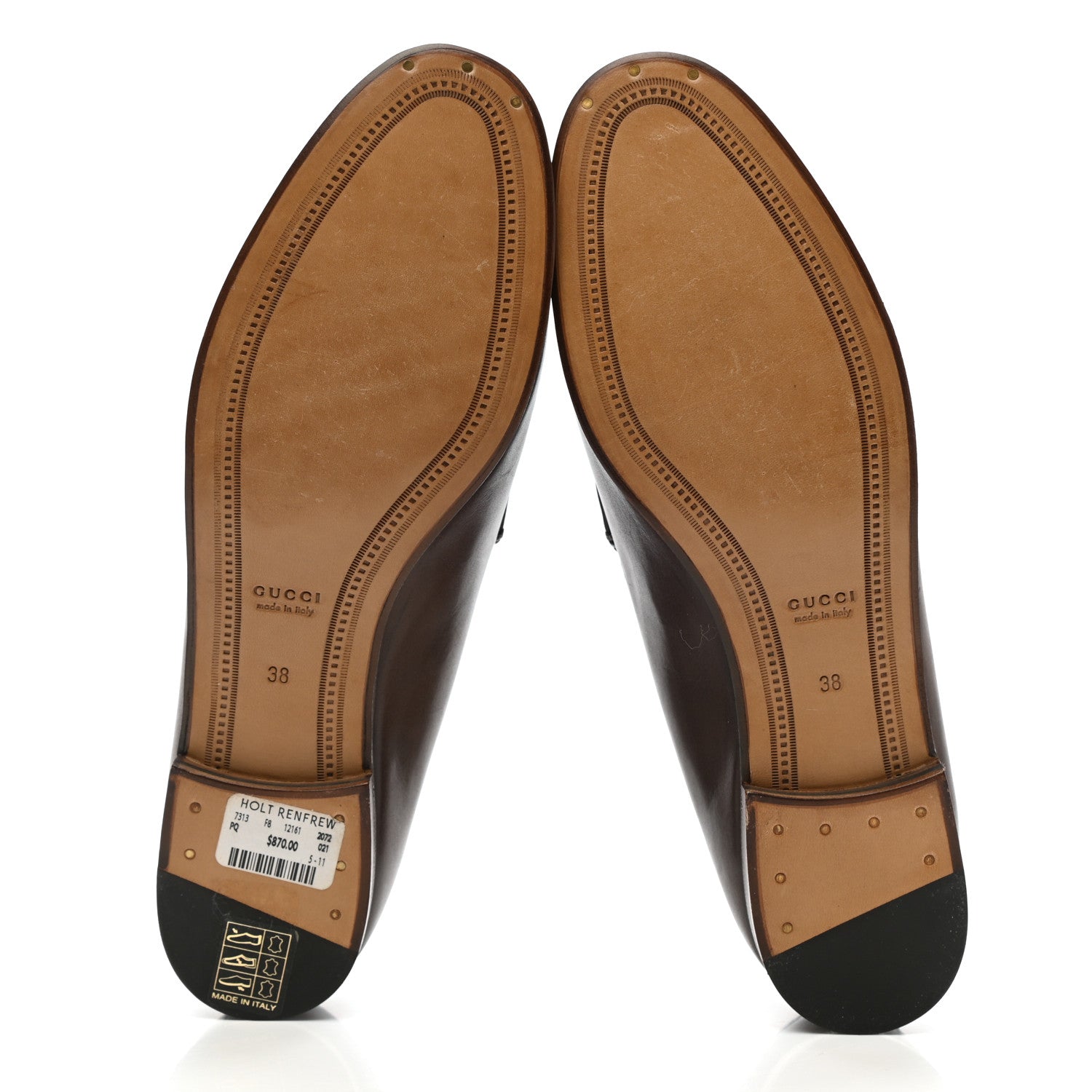 Gucci Calfskin Womens Jordaan Loafers 38 Fondente Brown 5 of 8