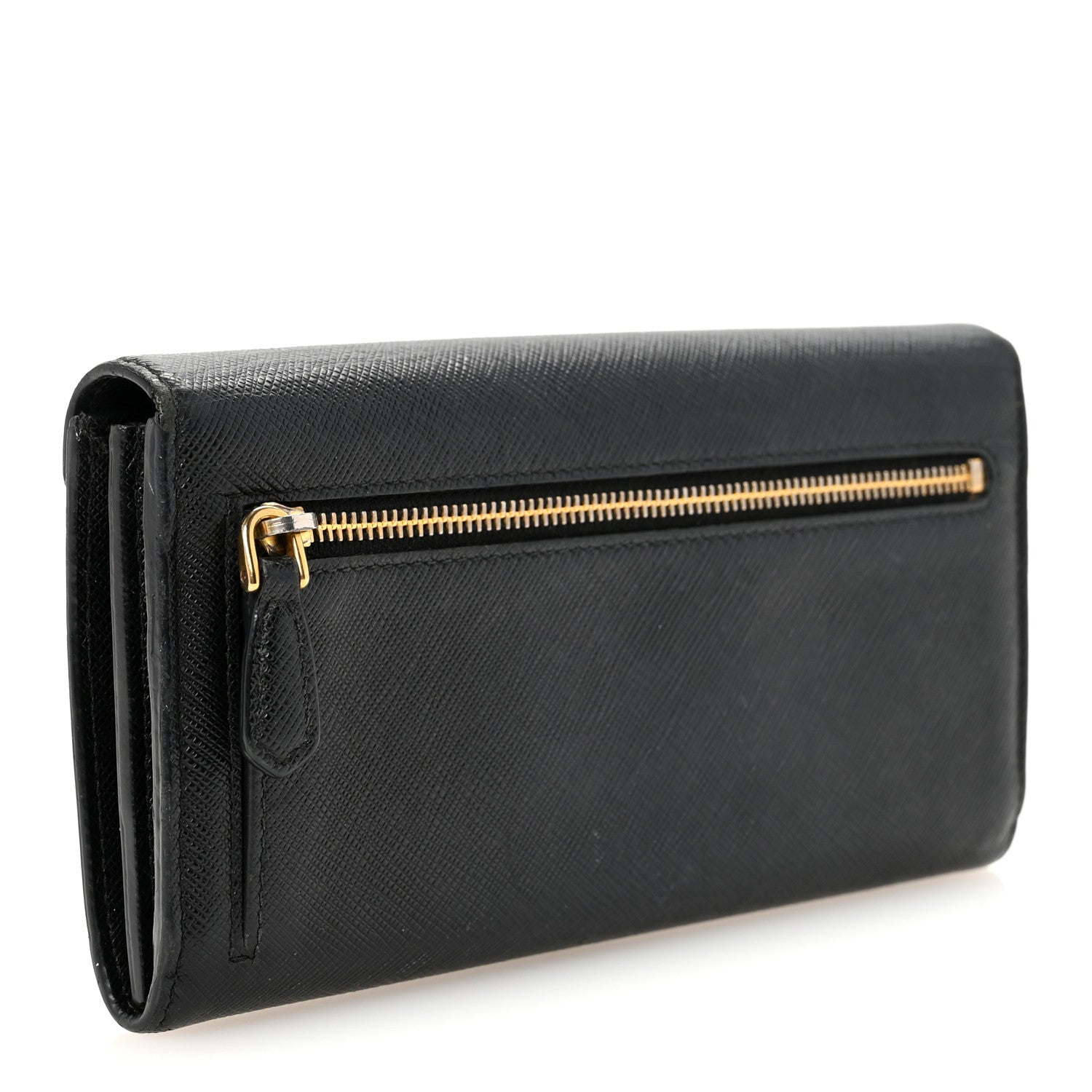 Prada Saffiano Metal Envelope Wallet Black 3 of 7