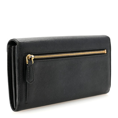 Prada Saffiano Metal Envelope Wallet Black 3 of 7