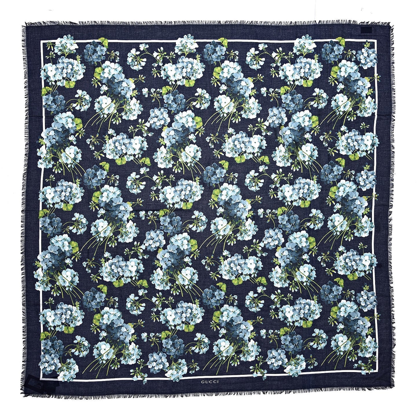 Modal Silk New Bloomy Shawl Midnight Blue Sky Blue