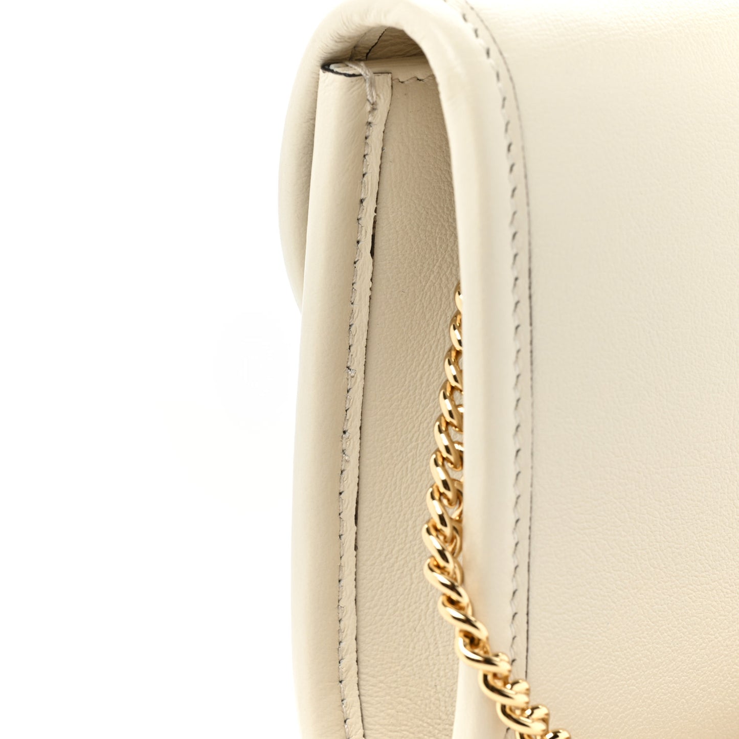 Textured Calfskin Web Mini Rajah Slim Flap Shoulder Bag Mystic White