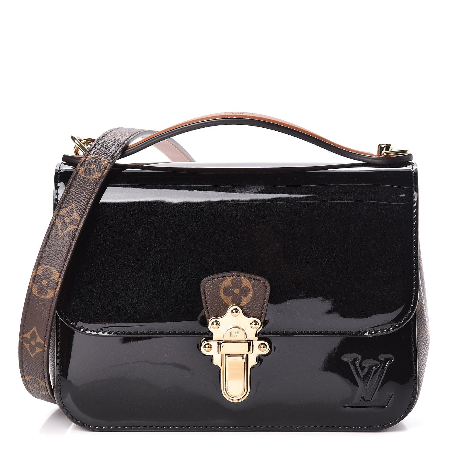 Louis Vuitton Patent Calfskin Monogram Cherrywood BB Black 1 of 8