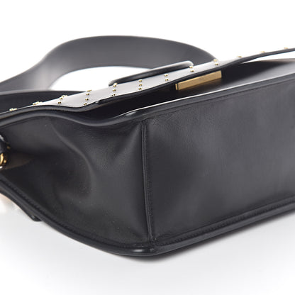 Fendi Vitello Liberty F is Studded Kan I Shoulder Bag Black Gold 8 of 9