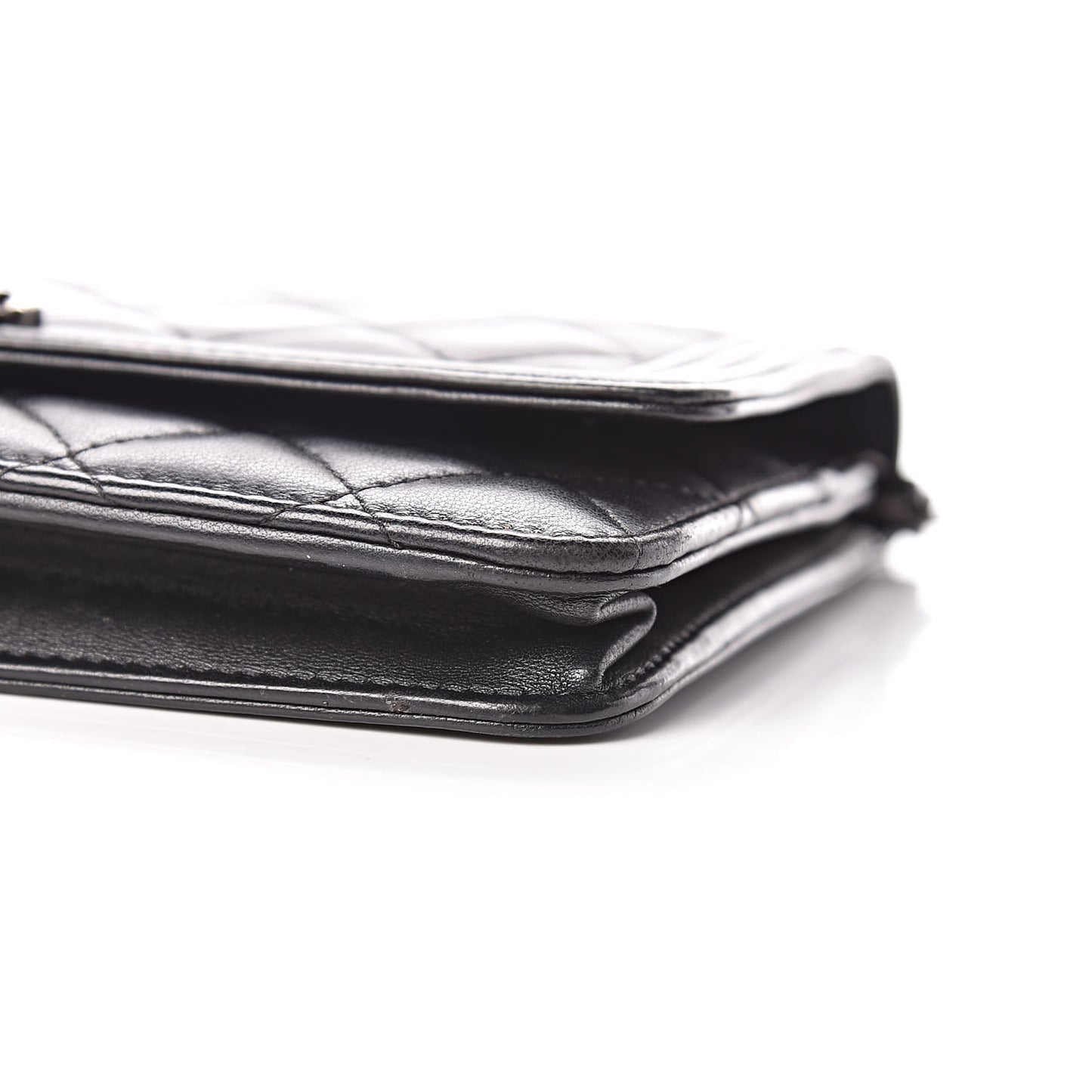 Lambskin Quilted Boy Wallet On Chain WOC Black