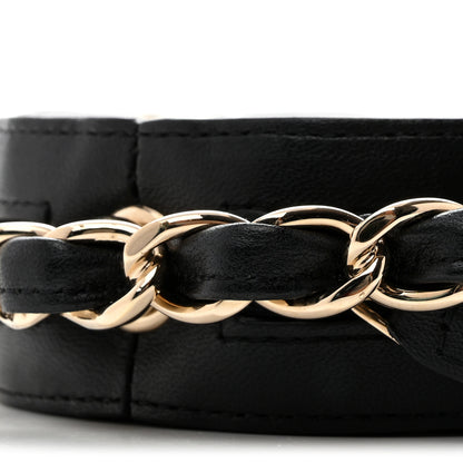 Chanel Lambskin Quilted Chain Round Mini Clutch Black 9 of 12