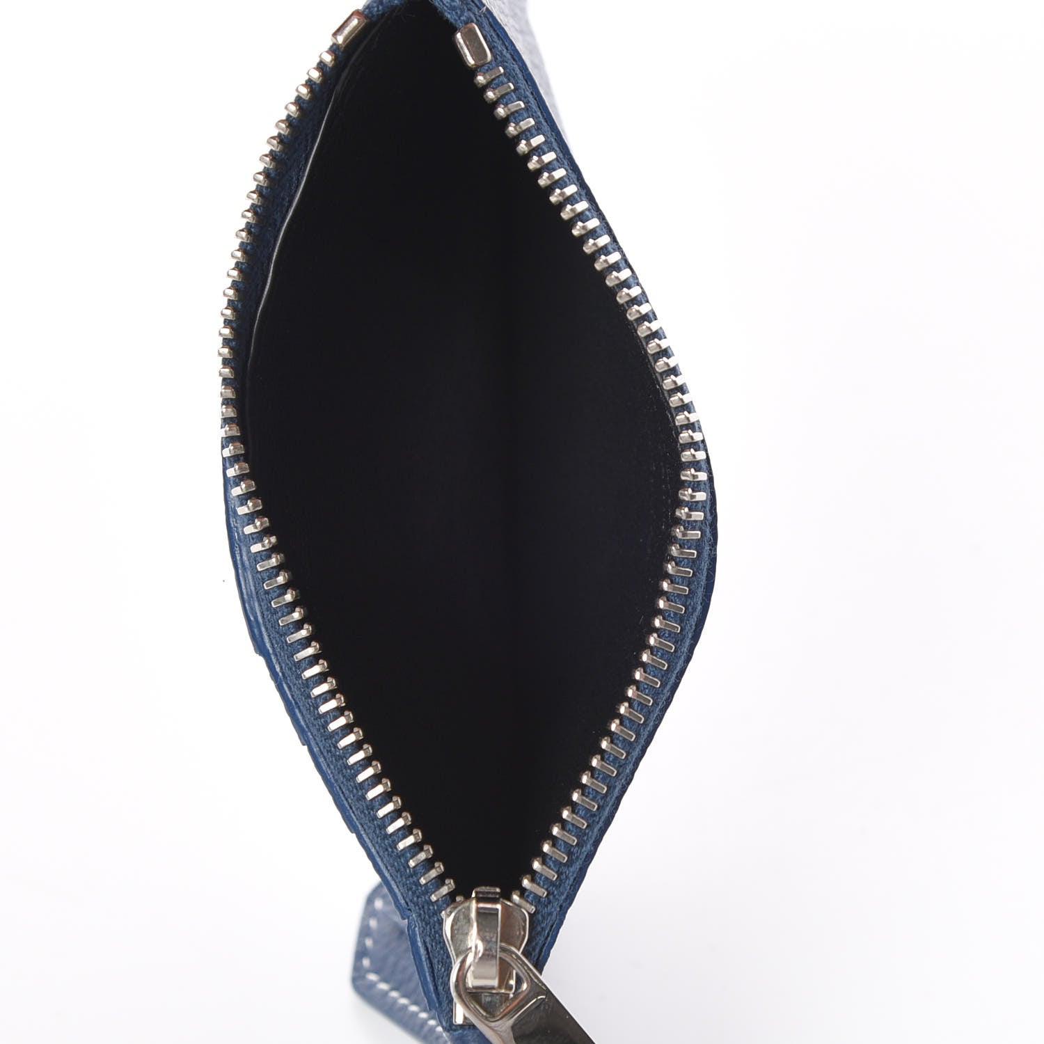 Saint Laurent Grained Calfskin 5 Fragments Zip Pouch Card Holder Blue 5 of 7