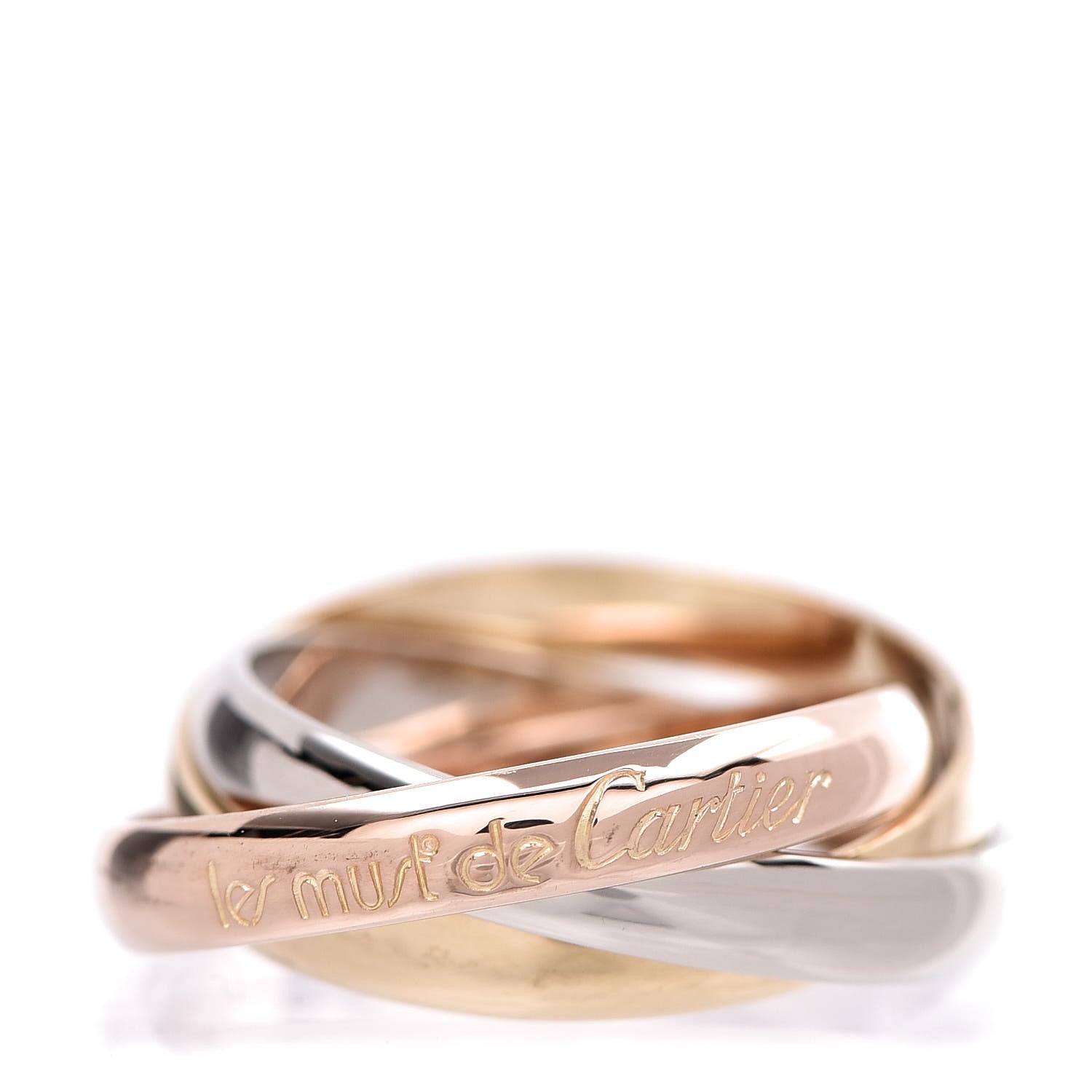Cartier 18K Pink Yellow White Gold Les Must De Trinity Ring 52 6 1 of 5
