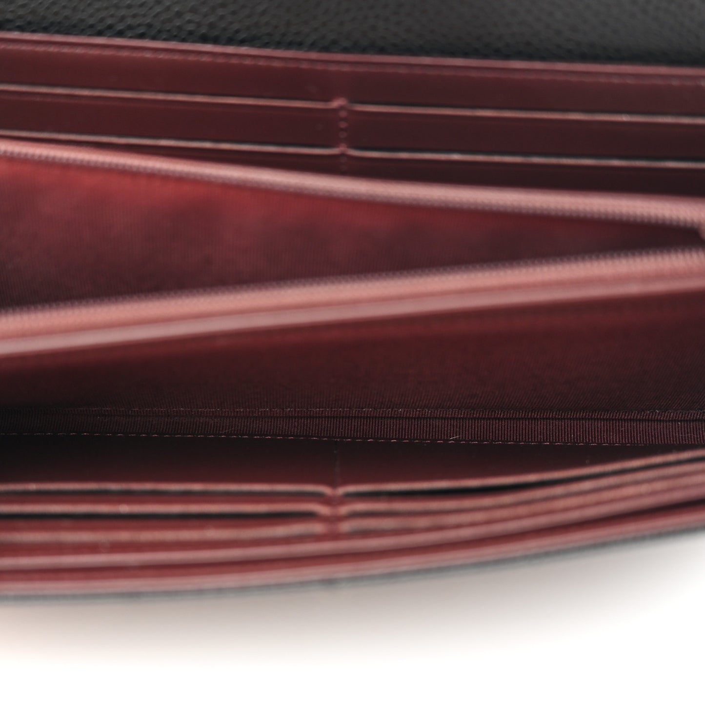 Caviar Quilted Large Gusset Flap Wallet Black