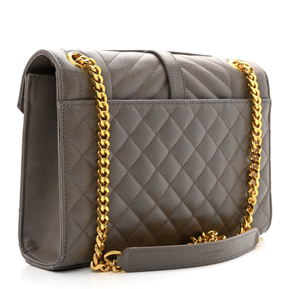Saint Laurent Grain De Poudre Textured Mixed Matelasse Medium Triquilt Monogram Satchel Earth 3 of 16