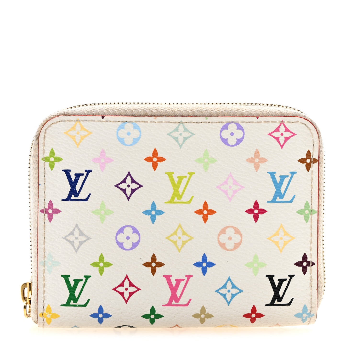 Monogram Multicolor Zippy Coin Purse Wallet White Litchi