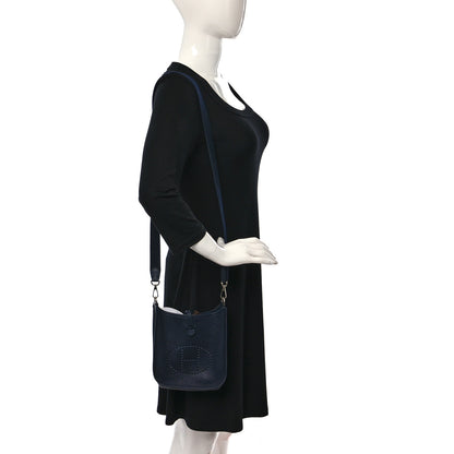 Hermes Taurillon Clemence Evelyne TPM Bleu Nuit 2 of 10