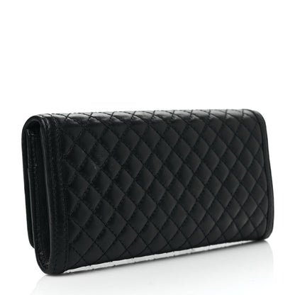 Prada Soft Calfskin Quilted Continental Flap Wallet Black 3 of 7