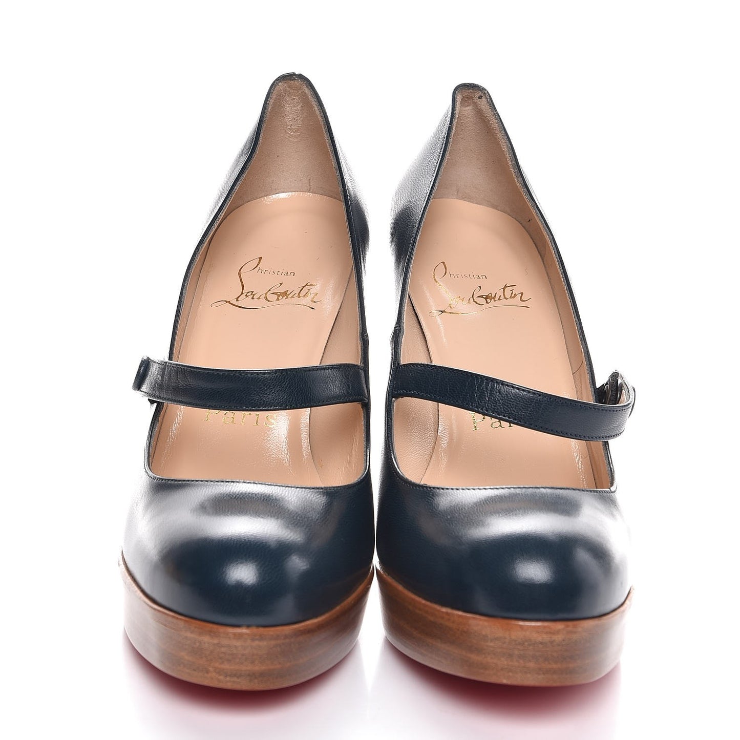 Kid Leather Super Wallis 100 Mary Jane Platform Pumps 36.5 Petrolio