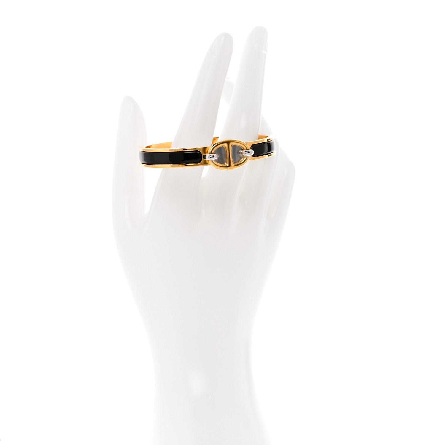 Hermes Enamel Mini Clic Chaine d'Ancre Bracelet PM Black 2 of 7