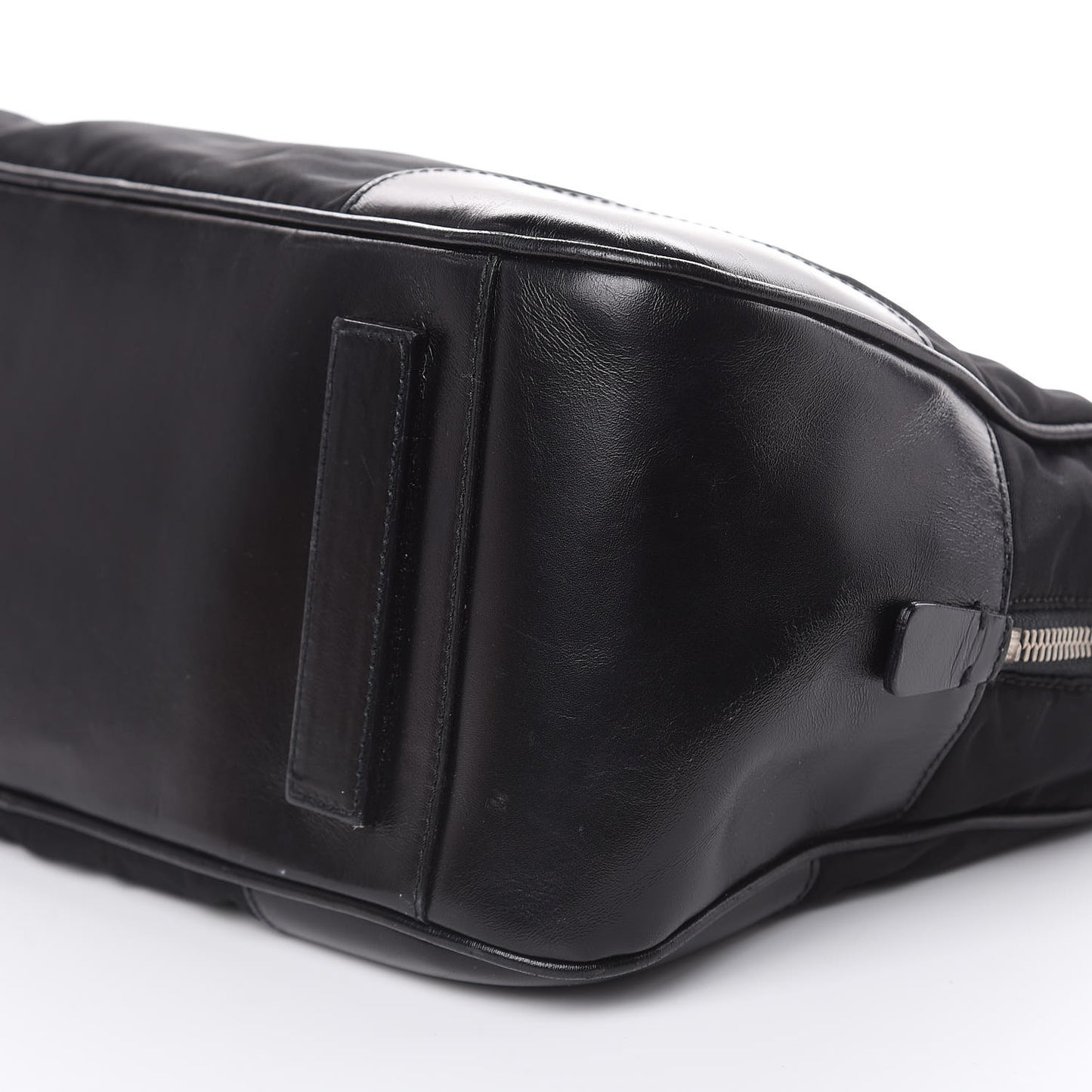 Tessuto Nylon Soft Calfskin Shoulder Bag Black