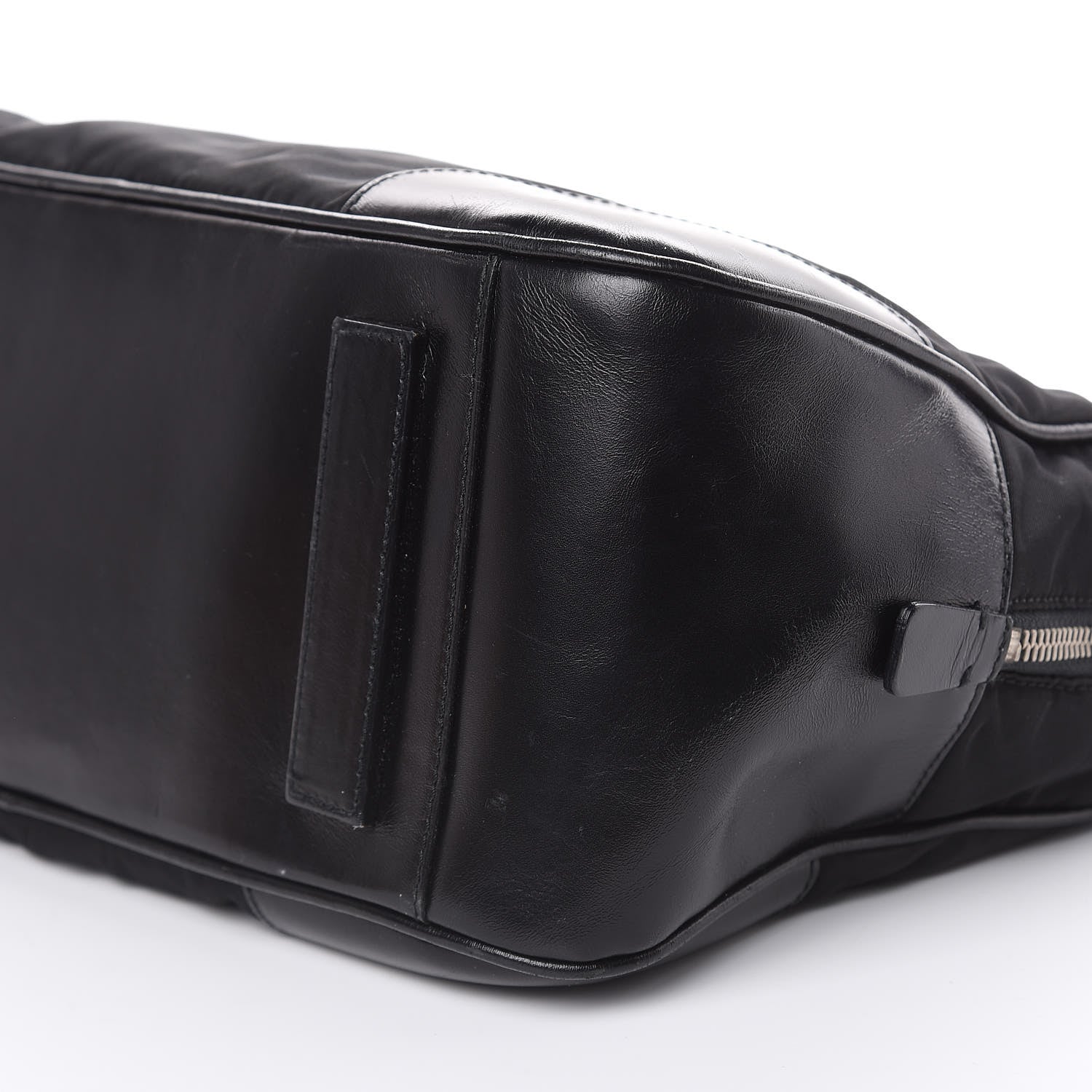 Prada Tessuto Nylon Soft Calfskin Shoulder Bag Black 9 of 15