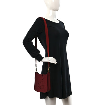 Hermes Taurillon Clemence Evelyne TPM Rouge Grenat 2 of 10